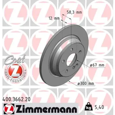 Disc frana ZIMMERMANN 400.3662.20