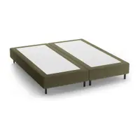 Pat matrimonial verde tapițat fără tăblie 200x200 cm Whale – Micadoni