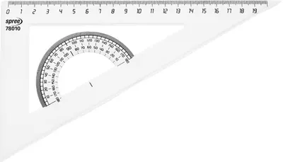 Rigla triunghiulara cu raportor Spree - 60°, 21 cm