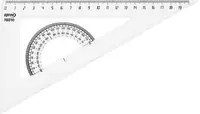 Rigla triunghiulara cu raportor Spree - 60°, 21 cm