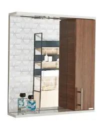 Dulap baie suspendat seria 020, front MDF, montat, bambus, 65x71 cm