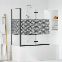 vidaXL Încercuire pentru baie Geometric Manual Negru 120 x 67 x 129 cm