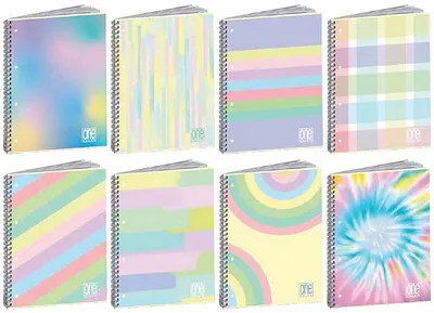 Caiet cu spirală Blasetti One Color - Pastel Plus, A4, 60 de coli, rânduri late, sortiment