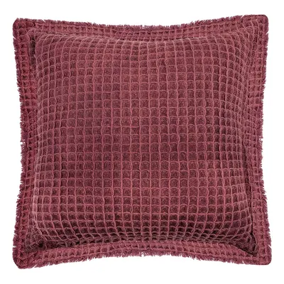 Pernă decorativă din bumbac Tiseco Home Studio Waffle, 45 x 45 cm, roșu bordo