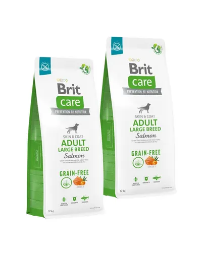 BRIT Care Grain-free Adult Large Breed Salmon 2 x 12 kg hrană fără cereale câini talie mare, cu somon
