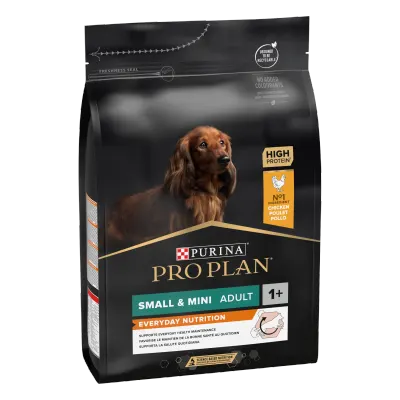 PURINA PRO PLAN ADULT Everyday Nutrition, Talie Mică și Foarte Mică, Pui, 3 kg