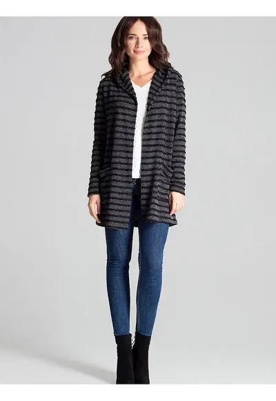 Pulover dama - cardigan - negru