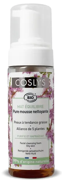 Spuma bio de curatare fara sapun pentru ten gras cu salvie si iedera, 150ml, Coslys
