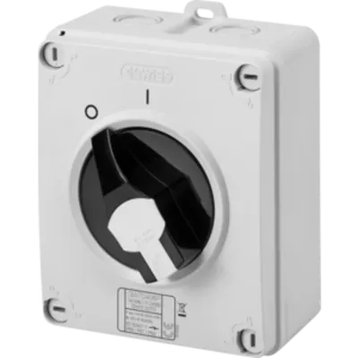 Selector rotativ - doza din material izolator - 40A 2P - blocabil BLACK KNOB - IP66/67/69