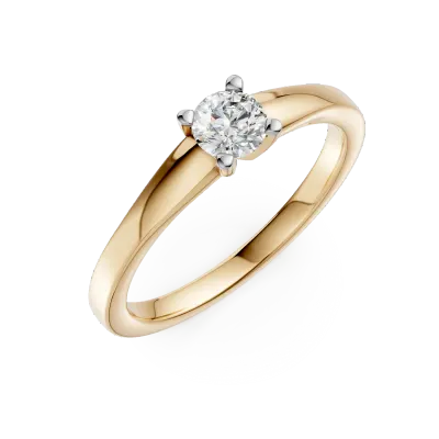 Inel de logodna din aur galben cu diamant solitaire de 0.3ct