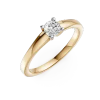 Inel de logodna din aur galben cu diamant solitaire de 0.3ct
