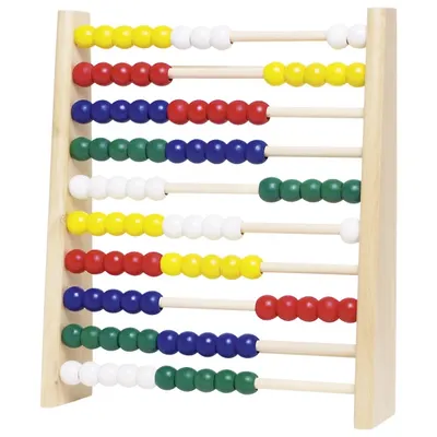 Numărătoare cu 100 de bile colorate din lemn