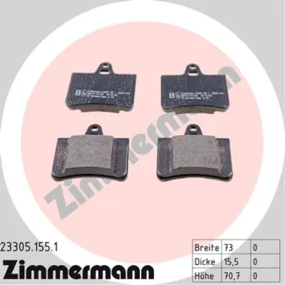 Set placute frana, frana disc ZIMMERMANN 23305.155.1