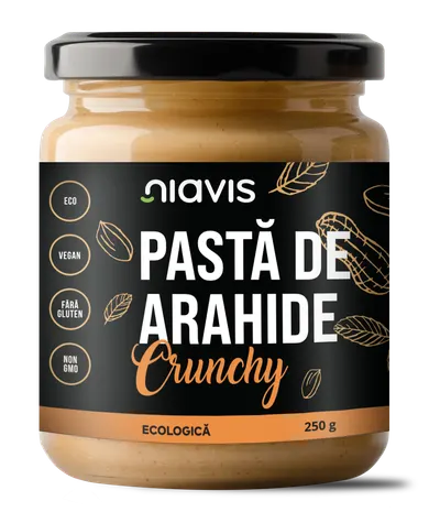 Pasta de arahide crunchy ecologic, 250g, Niavis