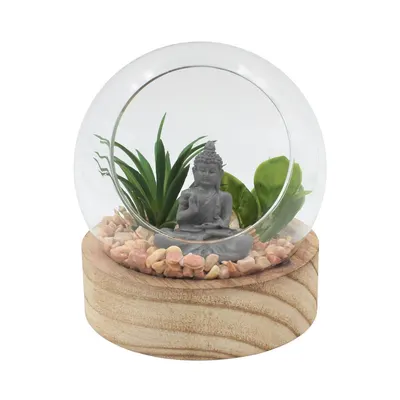 Glob decorativ sticlă cu Buddha 12cm