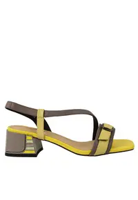 Sandale casual - dama - DL60013C galben - piele naturala - Galben
