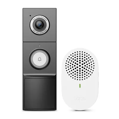 Videointerfon exterior IP WiFi TP-Link TAPO D235, 5 MP, IR 10 m, microfon si difuzor, slot card, aparent, detectie miscare, PIR, baterie 10000 mAh