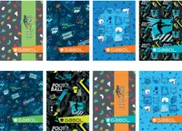 Set de 10 caiete Gabol - A5, 20 coli, patrate mari, pentru baieti, sortiment