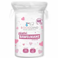 Set 60 dischete, Bocioland, Hipoalergenice, Absorbtie excelenta, Utilizare universala, Bumbac, 11x9 cm, White