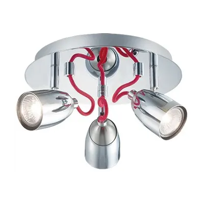 Plafoniera Pollicino 3 becuri, dulie GU10, D:240 mm, H:150 mm, Crom