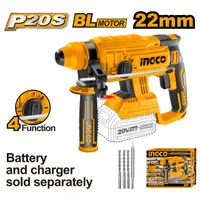 Ciocan Rotopercutor Industrial 20V brushless, 1.5J 4700bpm, fara acumulator Ingco CRHLI2201