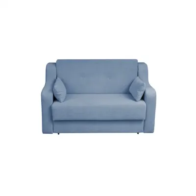 Canapea GINA II extensibila, 2 locuri, cu arcuri si lada depozitare, albastru deschis, 155x100x95 cm