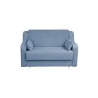 Canapea GINA II extensibila, 2 locuri, cu arcuri si lada depozitare, albastru deschis, 155x100x95 cm