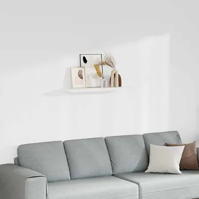 vidaXL Raft de perete suspendat, alb, 90x23,5x3,8 cm, MDF