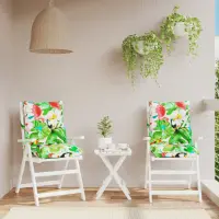 vidaXL Perne scaune cu spătar jos, 2 buc., multicolor, textil oxford