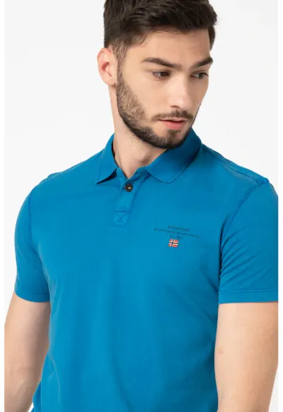 Tricou polo cu logo Elli - Albastru petrol
