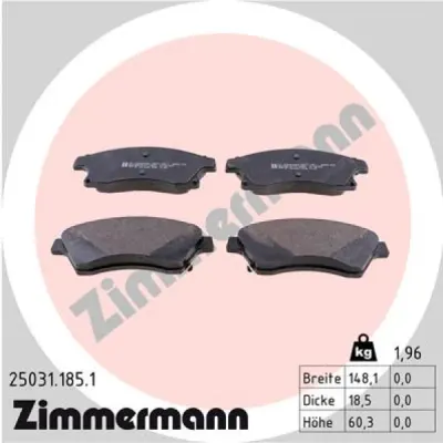 Set placute frana, frana disc ZIMMERMANN 25031.185.1