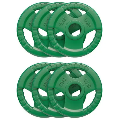 Discuri din fier cauciucat olimpice cu maner 1,25-25 Kg 50/51mm