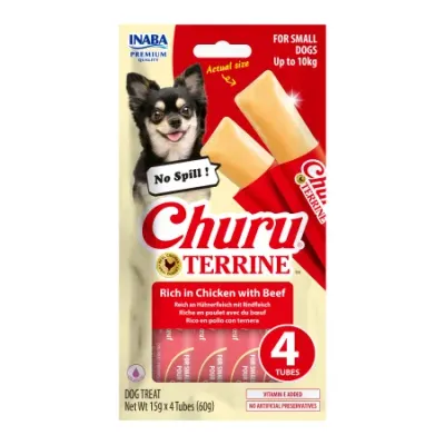 Churu Terrine Small Dog Recompense cu Pui si Vita 15 Gr x 4 Buc