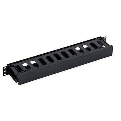 Organizator cabluri 19, 1U, plastic, negru RAL9005
