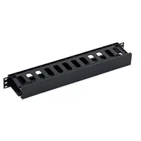 Organizator cabluri 19, 1U, plastic, negru RAL9005