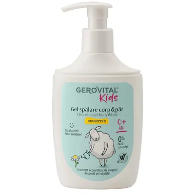Gel spalare corp si par Sensitive, pentru copii, Gerovital Kids | 300 ml