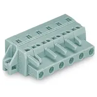 1-conductor female plug; clamping collar; 2.5 mm²; Pin spacing 7.5 mm; 16-pole; 2,50 mm²; gray