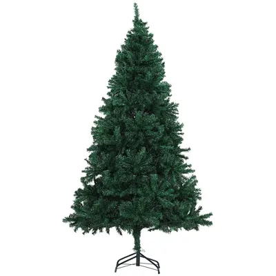 Brad de Craciun 180cm, brad artificial cu baza, brad verde, decoratiune de craciun de sarbatori HOMCOM | Aosom Romania