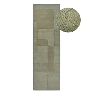 Covor tip traversă verde țesut manual din lână 80x250 cm Charlotte – Villeroy&Boch