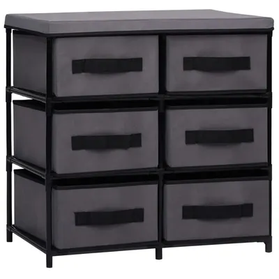 vidaXL Dulap depozitare cu 6 sertare, gri, 55x29x55 cm, oțel