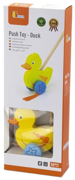 Jucărie din lemn pentru împins Viga Toys - Rață