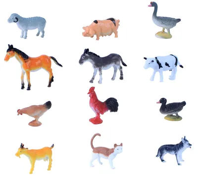 Set de figurine Rappa - Animale domestice , 12 buc. , 4-6 cm