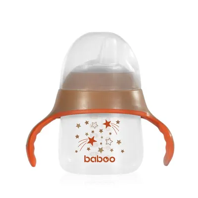 Cana Baboo cu tetina din silicon Au Naturale 150 ml, 6 luni+