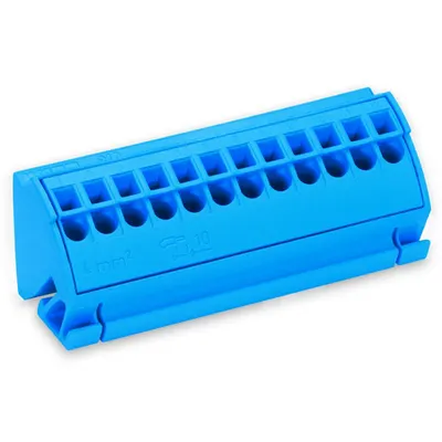 Busbar terminal block; for (10 x 3) mm busbars; 12-pole; without push-buttons; 4 mm²; 4,00 mm²; blue