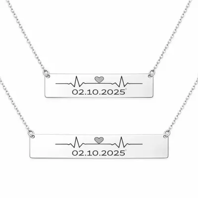 Set 2 Coliere Personalizate Puls cu Argint