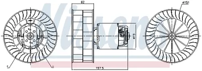 Ventilator habitaclu potrivit NISSAN KUBISTAR; RENAULT KANGOO, KANGOO EXPRESS 1.2-1.9D 08.97