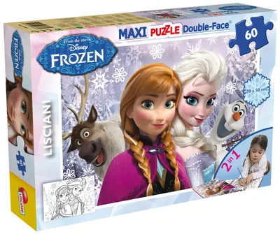 Puzzle cu două fete Lisciani de colorat din 60 piese - Surori pentru totdeauna