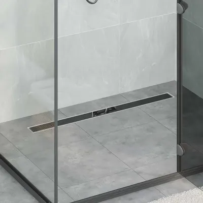 vidaXL Scurgere pentru duș cu capac din sticlă și sifon de 360° 90 cm