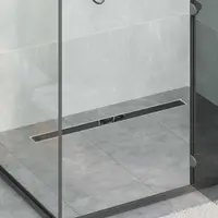 vidaXL Scurgere pentru duș cu capac din sticlă și sifon de 360° 90 cm