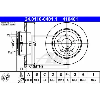 Disc frana ATE 24.0110-0401.1